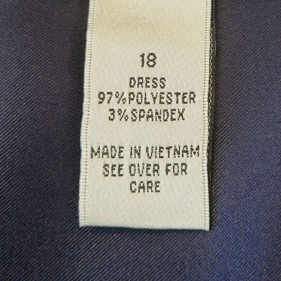 Alyx Limited Navy Blue Striped V-neck Sleeveless Stretch Sheath Dress Size 18 - Picture 7 of 8